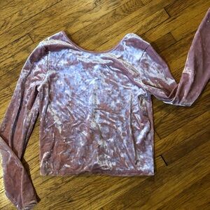 Gap Kids. Pink crushed velvet l/s crop top. XL/12